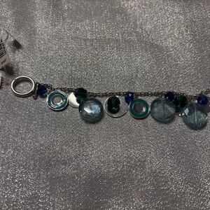 Modern Silver and Blue Crystal Bracelet